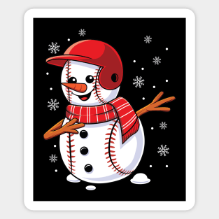 Christmas Dabbing Snowman Baseball Player Xmas Dab Dance Sticker